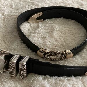 NWOT Western style black leather and pewter belt size m ladies